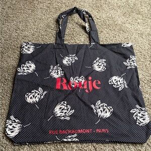 Rouje Blue and White Floral Pattern Tote Bag